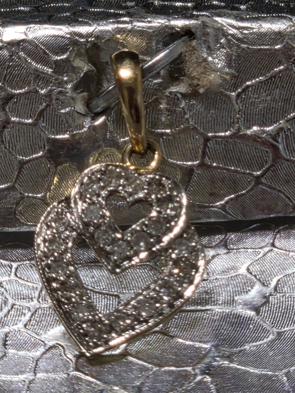 Double the Love 14K Two-Tone Genuine Diamonds Interlocking Hearts Pendant